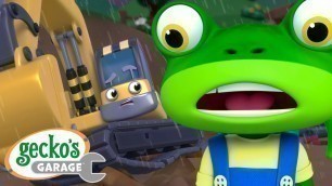 'Excavator Trouble!｜Gecko\'s Garage｜Funny Cartoon For Kids｜Learning Videos For Toddlers'