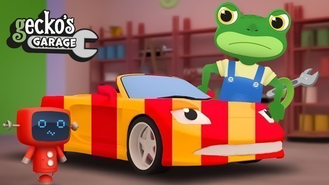 'Sports Car Crazy Color Painting｜Gecko\'s Garage｜Funny Cartoon For Kids｜Learning Videos For Toddlers'