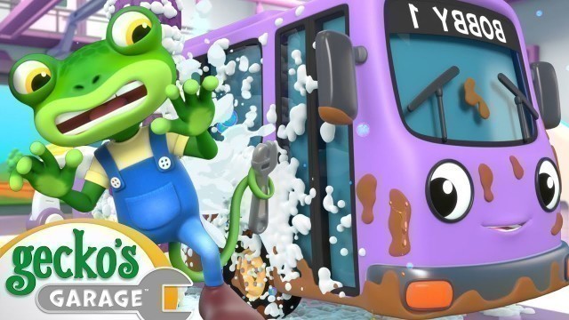 'Dirty Truck Car Wash Time｜Gecko\'s Garage｜Funny Cartoon For Kids｜Learning Videos For Toddlers'