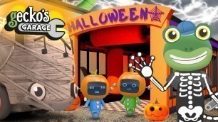 'Gecko\'s Halloween Truck Costume Machine｜Spooky Carwash｜Funny Cartoon For Kids｜Toddler Fun Learning'