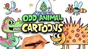 'How to Draw Funny Cartoon Animals | Odd Animals | Cartooning Basic Lesson | For Kids | OKIDOKIDS'