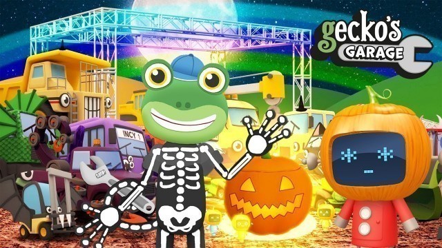 'Truck Halloween Party At Gecko\'s Garage｜Spooky Carwash｜Funny Cartoon For Kids｜Toddler Fun Learning'