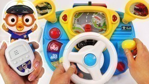 'Pororo Police Driving play. Go! Pororo! Drive a Police car and arrest the villain! #PinkyPopTOY'