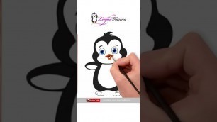 'Speed Drawing a Penguin - Leigha Marina Nursery Rhymes #short #shorts'