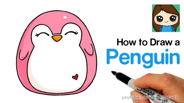 'How to Draw a Cute Penguin EASY | Squishy Squooshems'