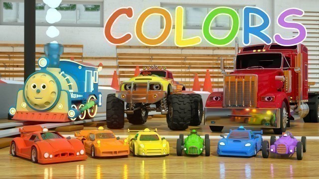 'Learn Colors and Race Cars with Max, Bill and Pete the Truck - TOYS (Colors and Toys for Toddlers)'