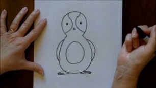 'How to Draw a Cartoon Penguin Drawing Lesson for Kids'