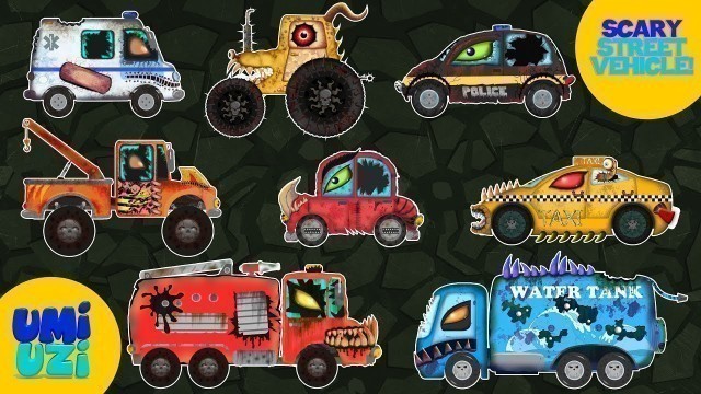 'Umi Uzi | scary street vehicles | Halloween videos for kids'