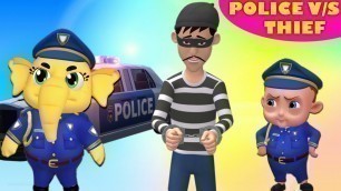 'Police Chase Thief Car | Police Save The Bag From Bad Guy | Police Car Chase | Kids Videos | Emmie'