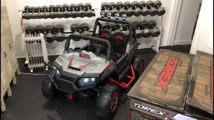Huffy Torex 24V UTV Kids 4x4 Side-By-Side Electric 4-wheeler Quad UNBOXING and REVIEW (ride on toy)