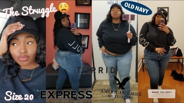 Trying A Size 20 Jeans At 5 Different Stores - American Eagle, Express, Torrid, Old Navy (08:20 min) - KidsBigVlog.com