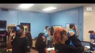 Students at AMIKids Panama City Marine Institute try out Google Expeditions virtual reality classroo