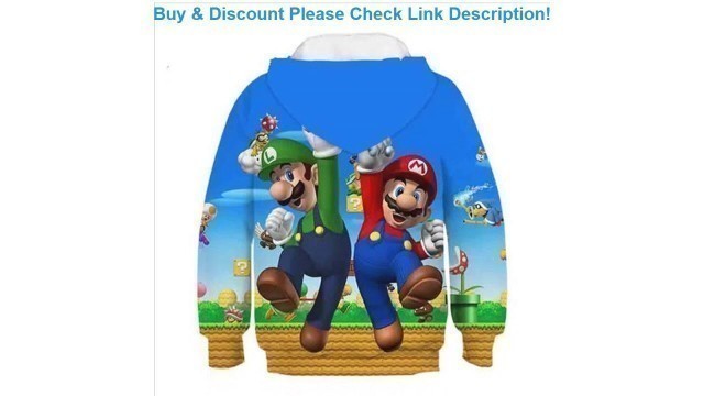 Slide Children Harajuku Anime Cartoon Game Hoodies Super Mario Brother Kawaii Clothes Boy/Girl 3D H