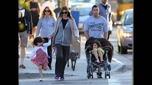 Adam Sandler and his wife jackie sandler and children