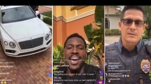 Antonio Brown TURNS INTO TUPAC CURSES OUT POLICE AT HOME AFTER BABY MOM TRIES TO TAKE HIS CAR & KID
