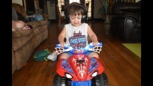 UNBOXING 6V LIGHT-UP QUAD SPIDER-MAN WHEELER FOR KIDS FROM WALMART