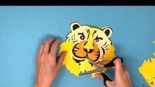 Tiger Mask - Mirroring drawing - layering crafts for kids - PepMelon Adventure Craft Kit