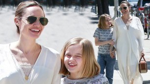 Angelina Jolie girls afternoon with her daughter Vivienne after Brad pitt's visit
