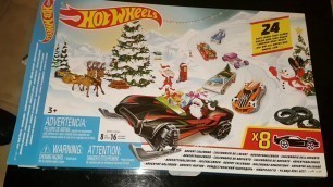 Opening Hot wheels advent calendar, kids toy cars.