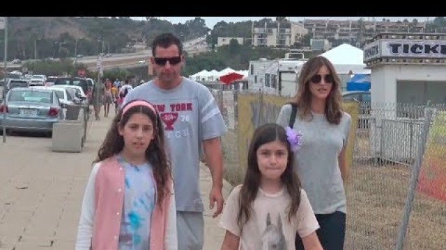 Adam Sandler In A Great Mood Taking The Whole Family To The Malibu Fair