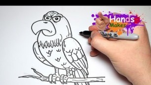 Easy How To Draw A Cartoon Bald Eagle For Kids