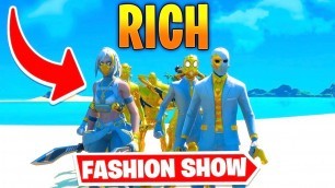 '*RICH* Fortnite Fashion Show! FIRE Skin Competition! Best COMBO WINS!'
