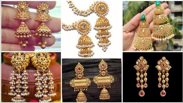 'New fashion Gold long earrings design'