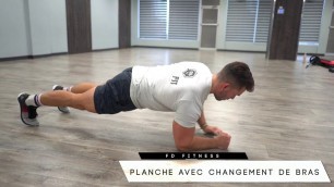 'Planche abdominale avec changement de bras - FD Fitness'