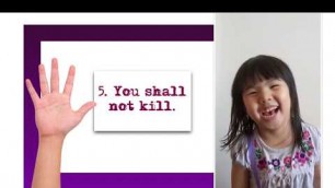 Teaching the kids 10 commandments (Catholic way) with finger gestures - easy to memorize BLOOPERS