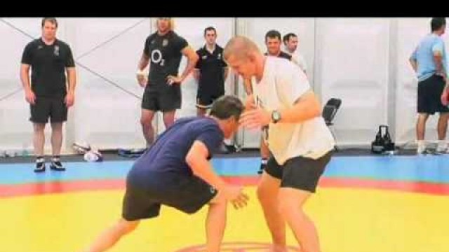 'England Rugby wrestling training'