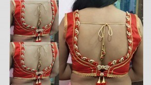 'Very beautiful new letest back neck blouse design cutting and stitching - kriti fashion designer'