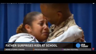 'EMOTIONAL REUNION! Soldier surprises kids at school'