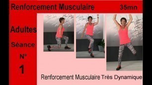 'RENFORCEMENT MUSCULAIRE tres dynamique alternance cardio renforcement musculaire cuisse bras gainage'