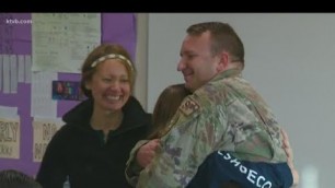 '7\'s Hero: Nampa military dad surprises his kids at school with a surprise Christmas homecoming'