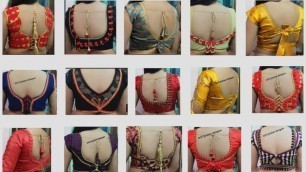 'Very beautiful new letest back neck blouse design poster video photos and images'