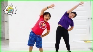 'Kids Workout Video at home 30mins Family fun with  Ryan\'s World!!'