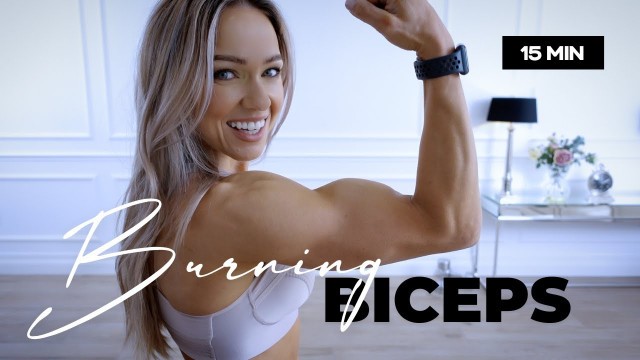 '15 Minute BURNING Biceps Workout / Dumbbells - Caroline Girvan'