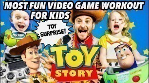 'Kids Workout! TOY STORY! Real-Life VIDEO GAME! Kids Workout Videos, DANCE, FITNESS, & TOY SURPRISE!'