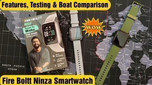 'Fire Boltt Ninza Smartwatch | Unboxing, Features, Testing & Comparison with Boat Xtend Smartwatch'