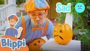 'Blippi Learning Emotions With Halloween Pumpkins | Halloween Videos For Kids'