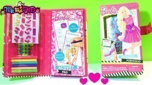'Set de Colorear de Barbie- Barbie Fashion Portfolio-Juguetes de Barbie- Maquillaje de Barbie'