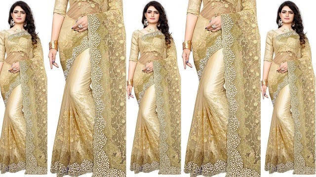 'Designer Party Wear Sarees | Stylish Saree Designs | New Party Wear Embroidered Saree Blouses'