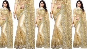 'Designer Party Wear Sarees | Stylish Saree Designs | New Party Wear Embroidered Saree Blouses'