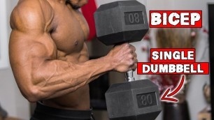 'SINGLE DUMBBELL BICEP WORKOUT AT HOME | WORKOUT WITH ONLY ONE DUMBBELL!'