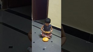 'Baby making chapathi|kids cooking|she is 18 months old'