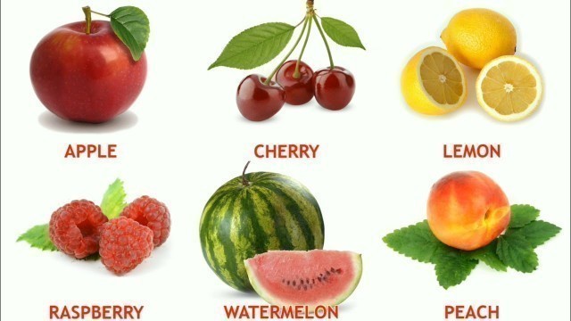 'Fruits name with beautiful pictures for kids learning in english'