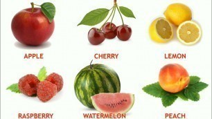 'Fruits name with beautiful pictures for kids learning in english'