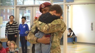'Military homecoming, soldier surprises his kid at school | EMOTIONAL'