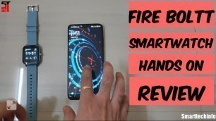'Fire Boltt Smartwatch Full Hands on Review'