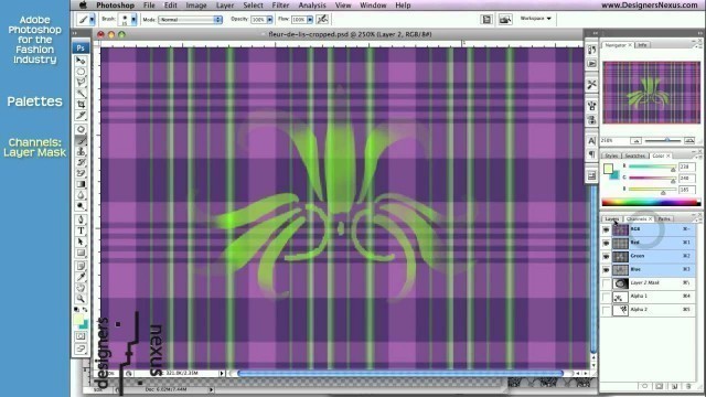 'Photoshop Tutorial for Fashion Design (20/24) Layer Mask Palette, Paste Into Command'